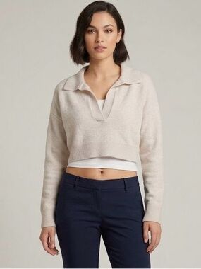 Like New Wilfred Off-White Collared Crewneck Sweater